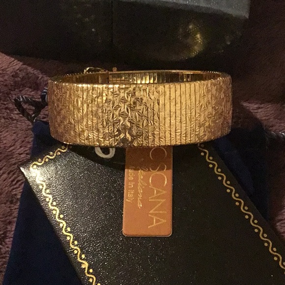 Toscana Italian Mirrigo Finish 18k Gold Plated Bracelet , NIB - Picture 6 of 14